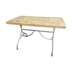 Table de bistrot vintage en chêne