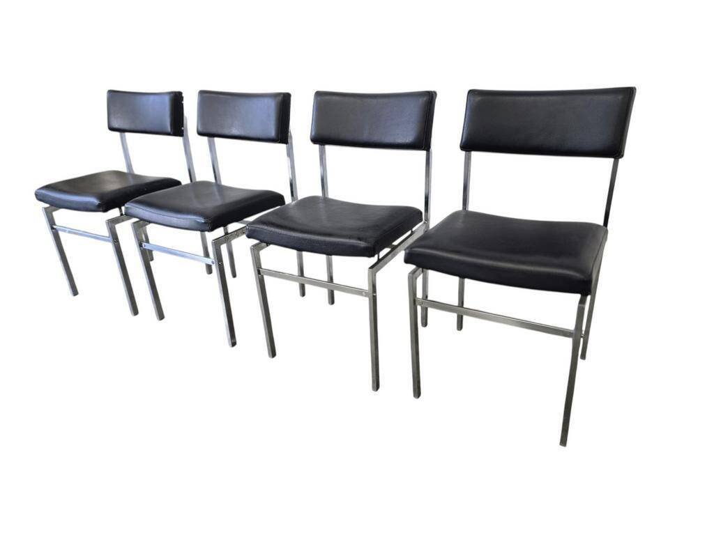 Set of 4 vintage chrome chairs / dining chairs