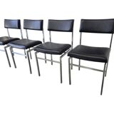 Set of 4 vintage chrome chairs / dining chairs