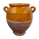 Old glazed terracotta grease pot