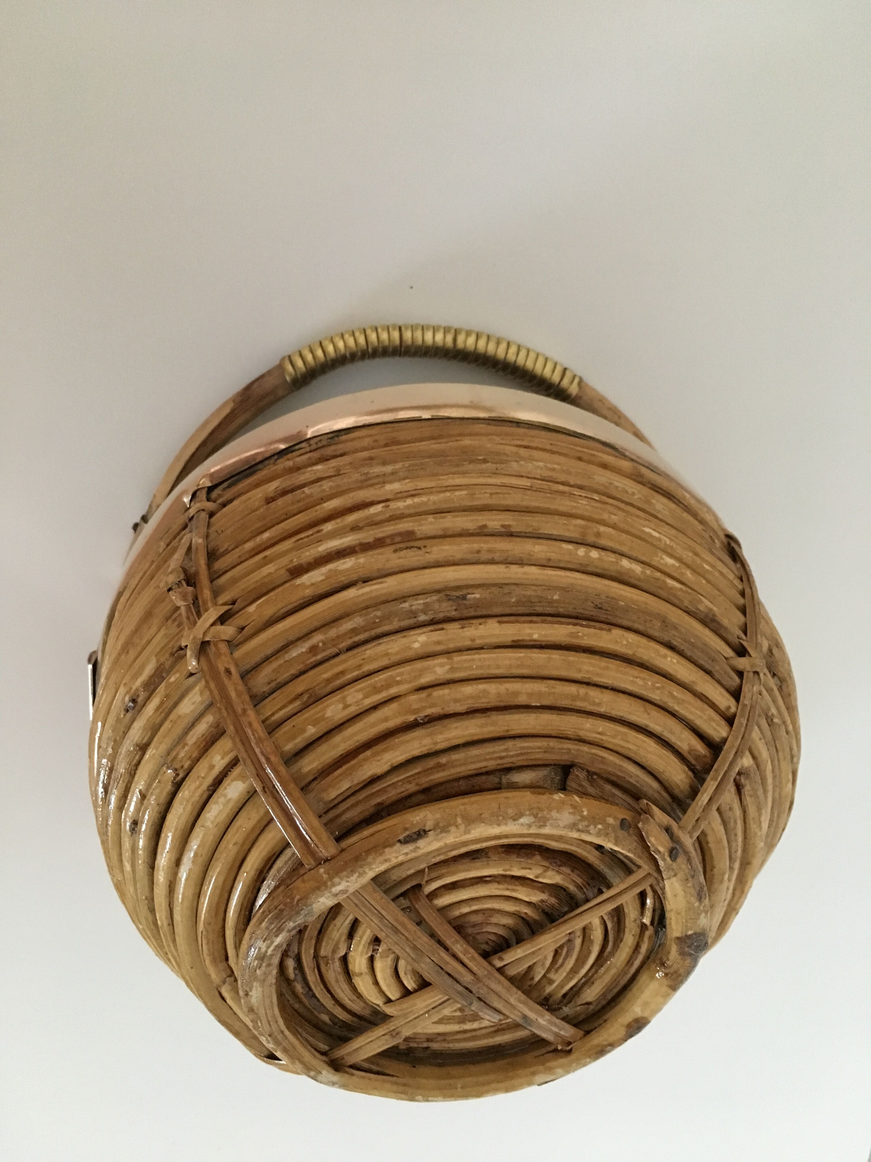 Bamboo and brass handle basket