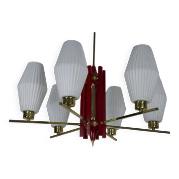 Large Mid-Century Arredoluce Monza manner chandelier. 1950s Italian design