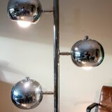 Space age eye ball floor lamp, chrome steel