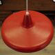 Danish red metal pendant lamp, industrial style, 1960s