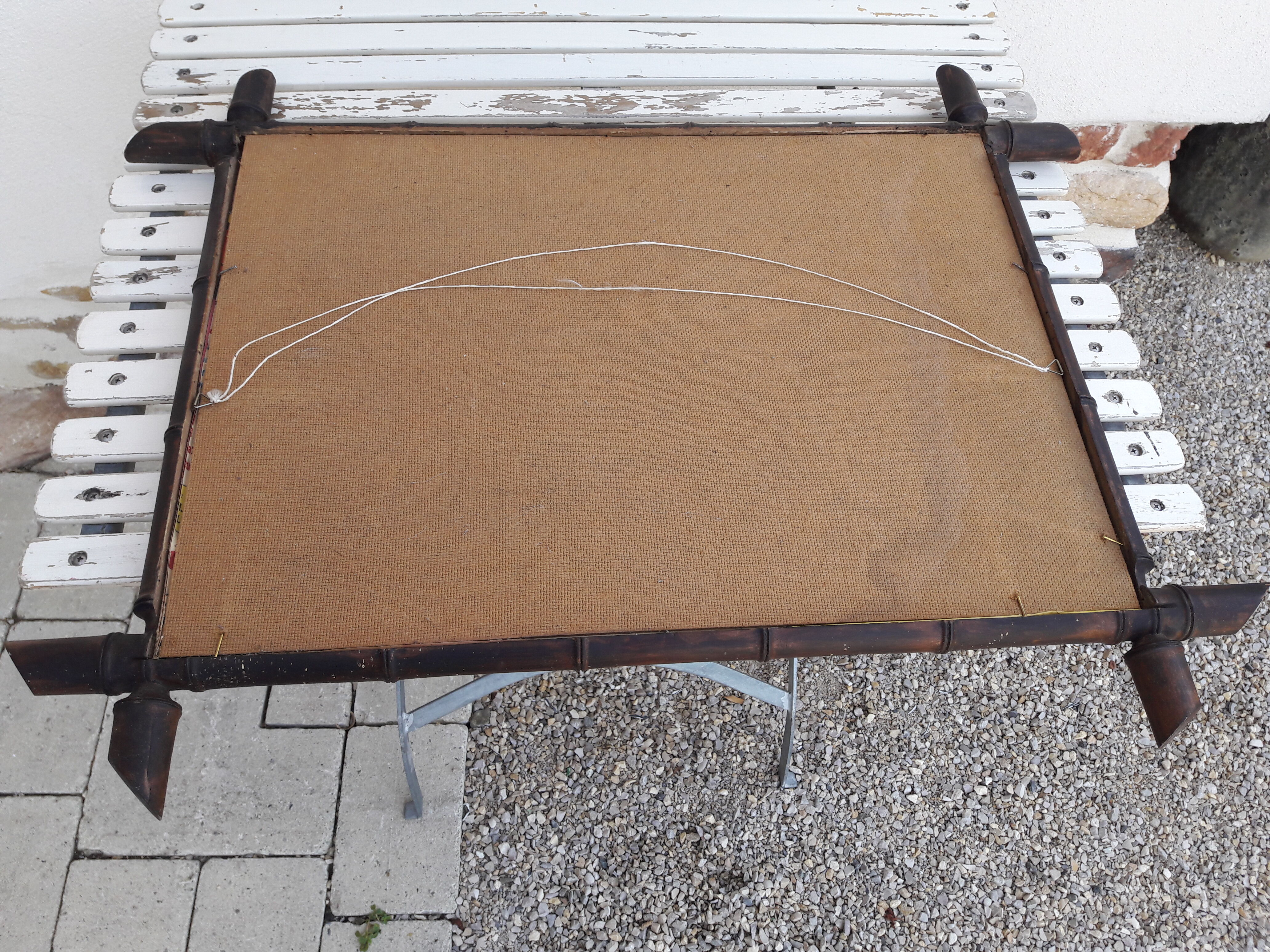 Miroir bois imitation bambou 79 x60 cm