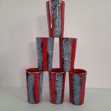 Series of 6 ceramic cups from vallauris