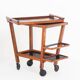 Vintage oak bar cart with removable tray. France 1950s.