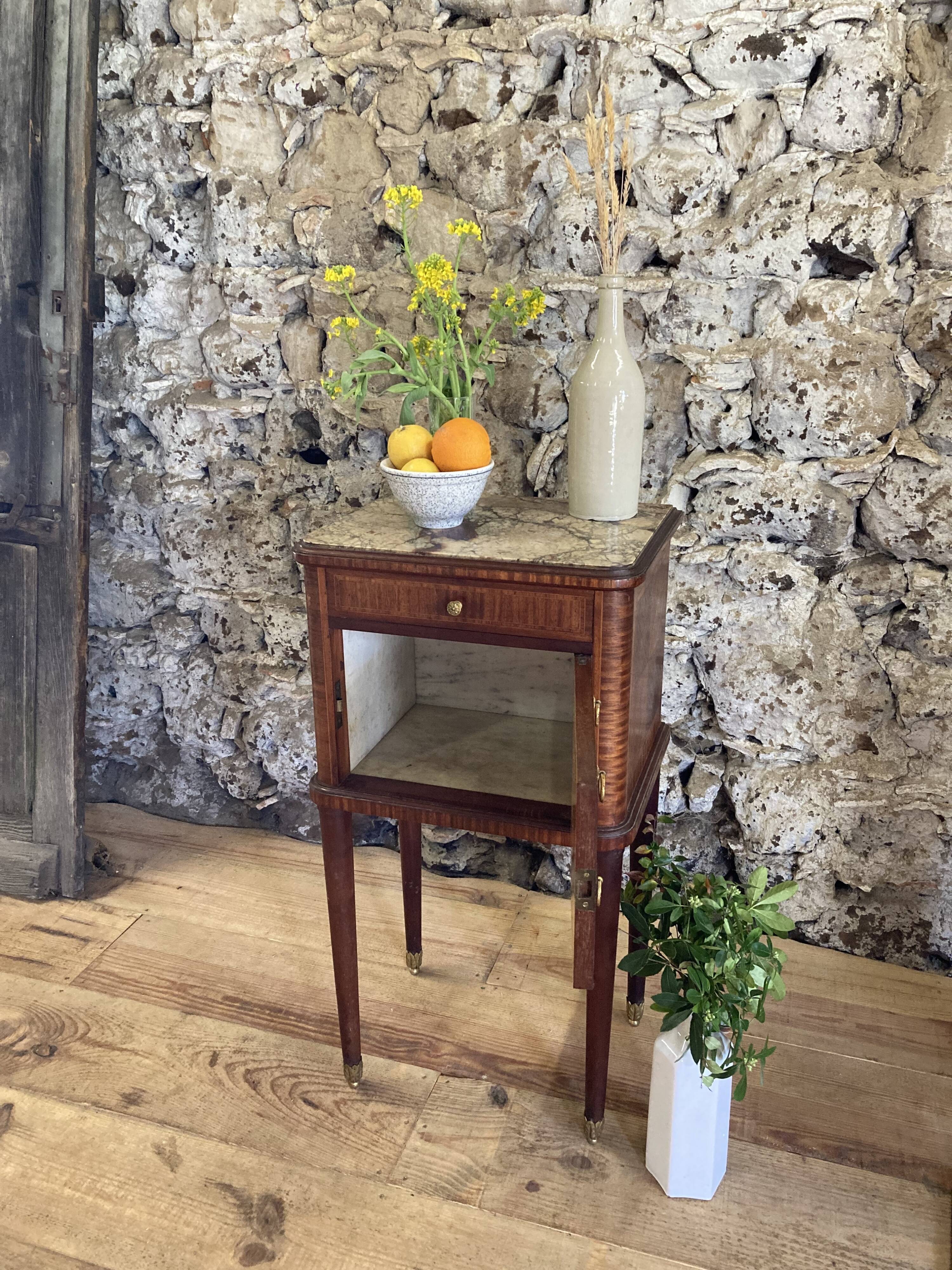 Bedside table Louis XVI marquetry