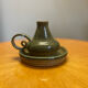 Pair of vintage glazed stoneware candle holders