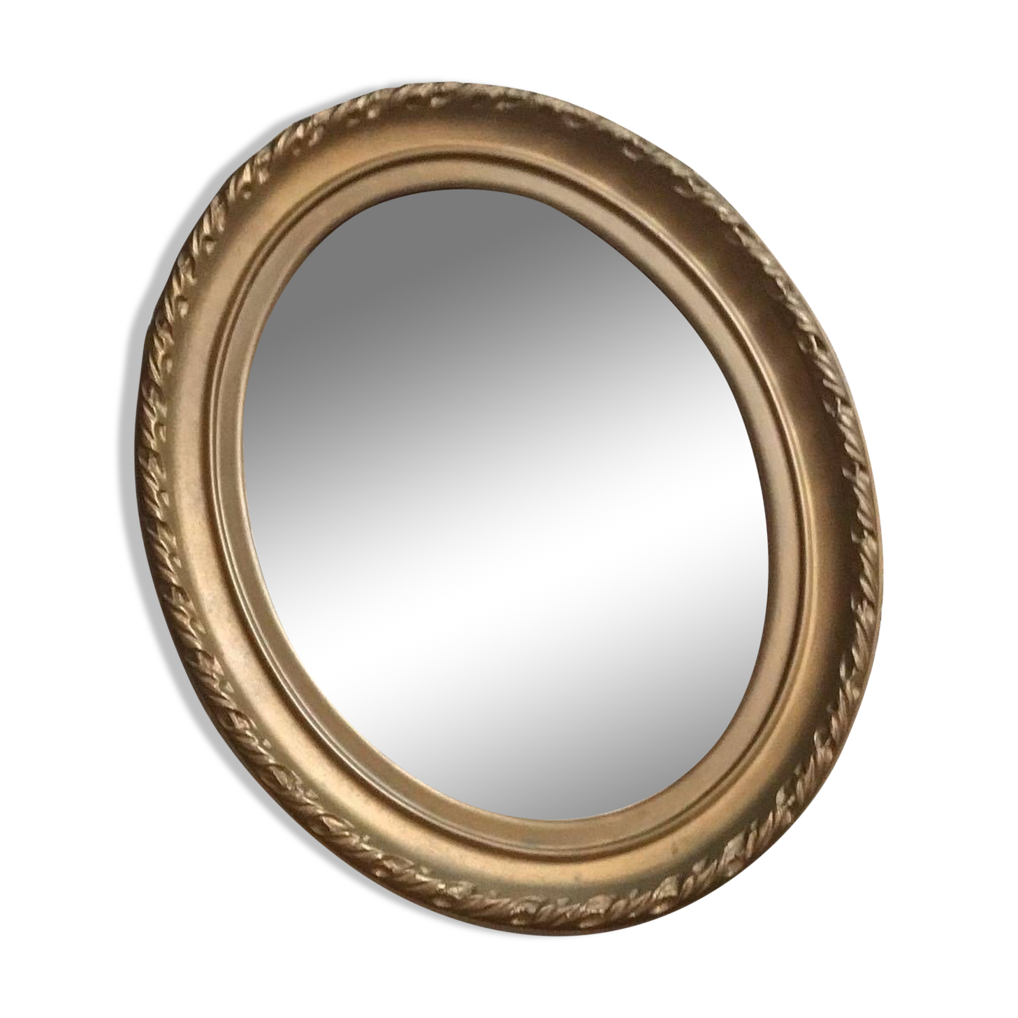 Vintage oval gold mirror