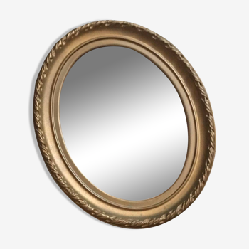 Miroir vintage ovale doré