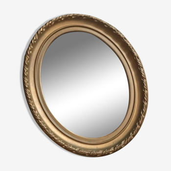 Vintage oval gold mirror