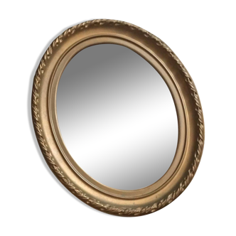 Vintage oval gold mirror