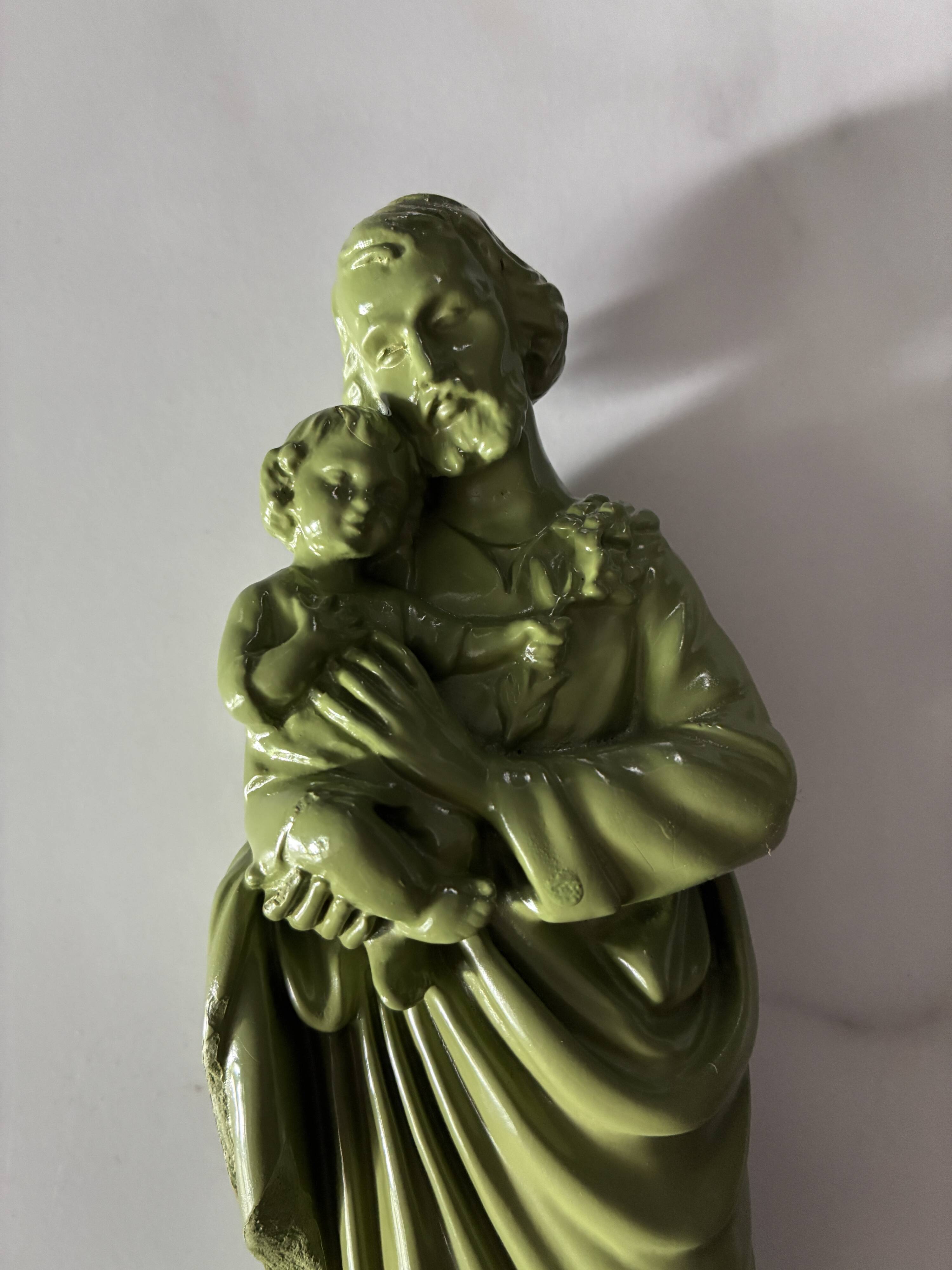Statuette St Joseph et l'enfant Jésus décalée