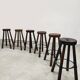 Vintage Spanish leather barstools 'Brutalism'