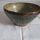Large vernide sandstone bowl (by a ceramic potter)