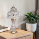 Pair of cut crystal and brass lamps - European production 1950