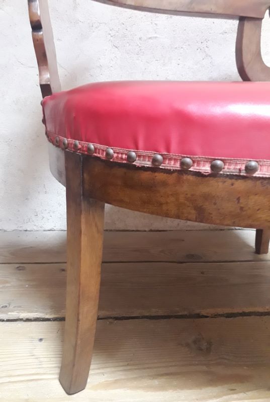 19th century solid walnut office chair