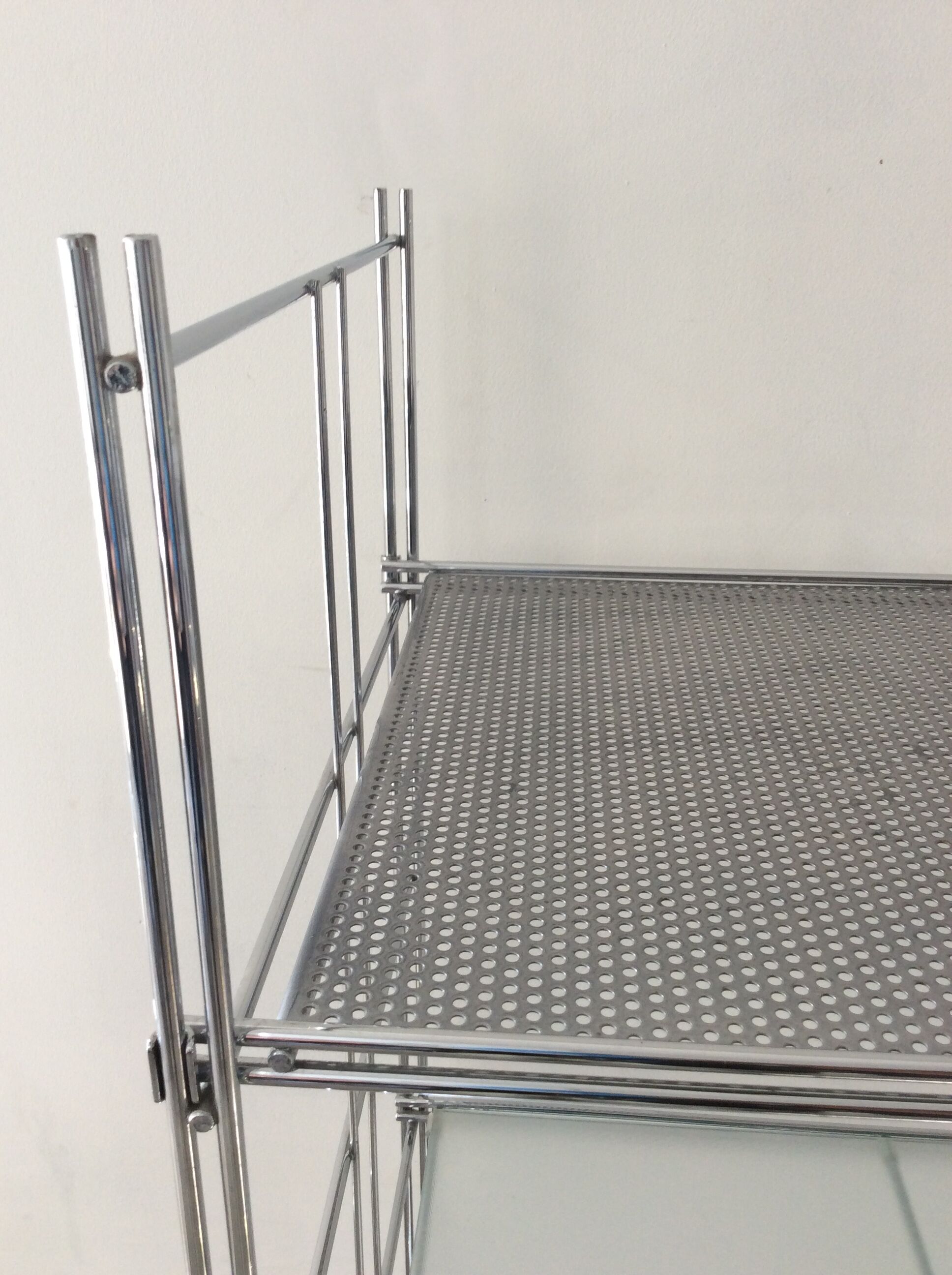 Vintage stainless steel shelf from the 70s