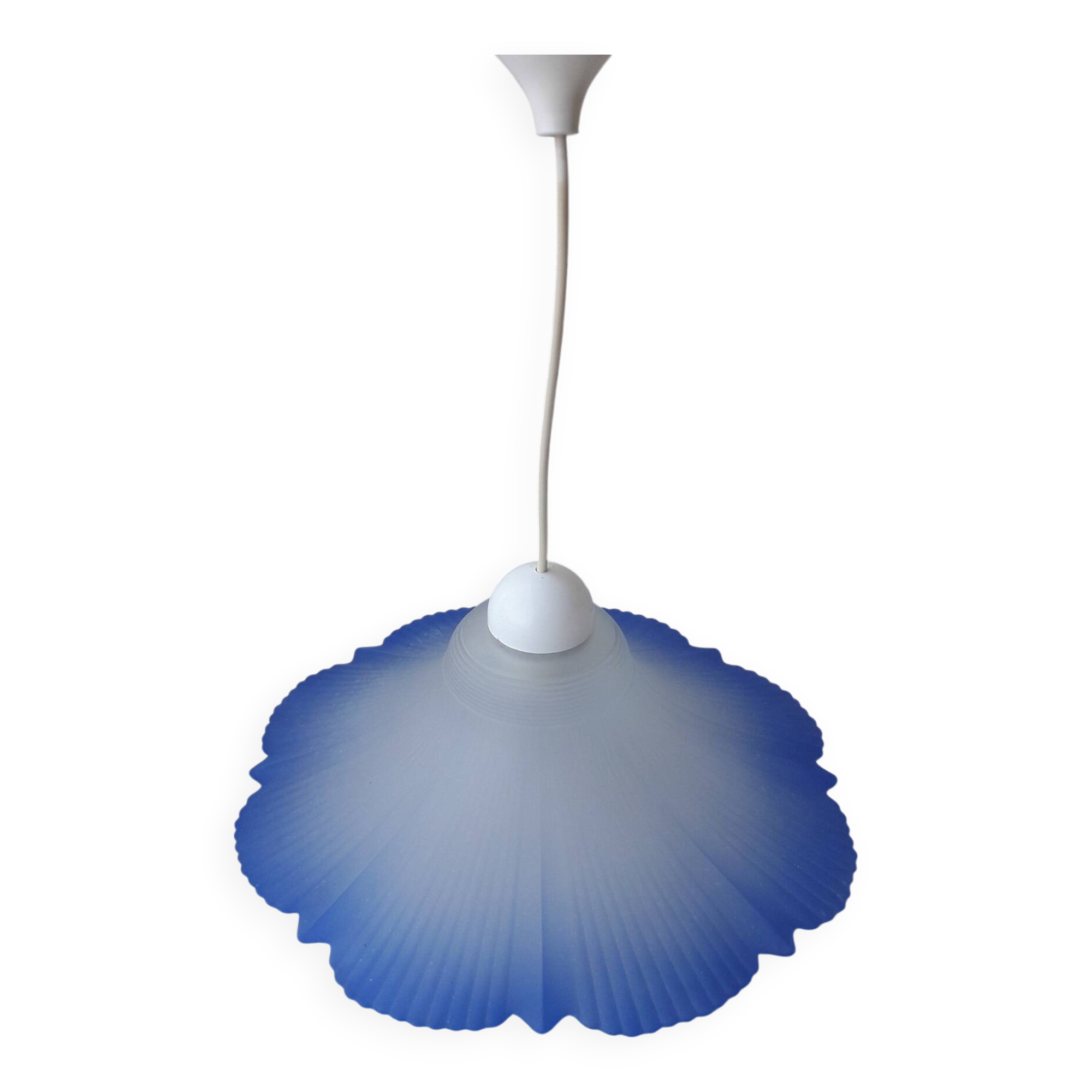 Blue glass pendant light