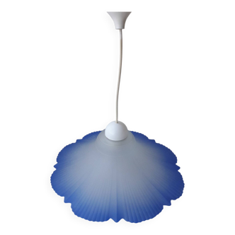 Blue glass pendant light