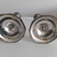 Pair of silver-plated metal candlesticks