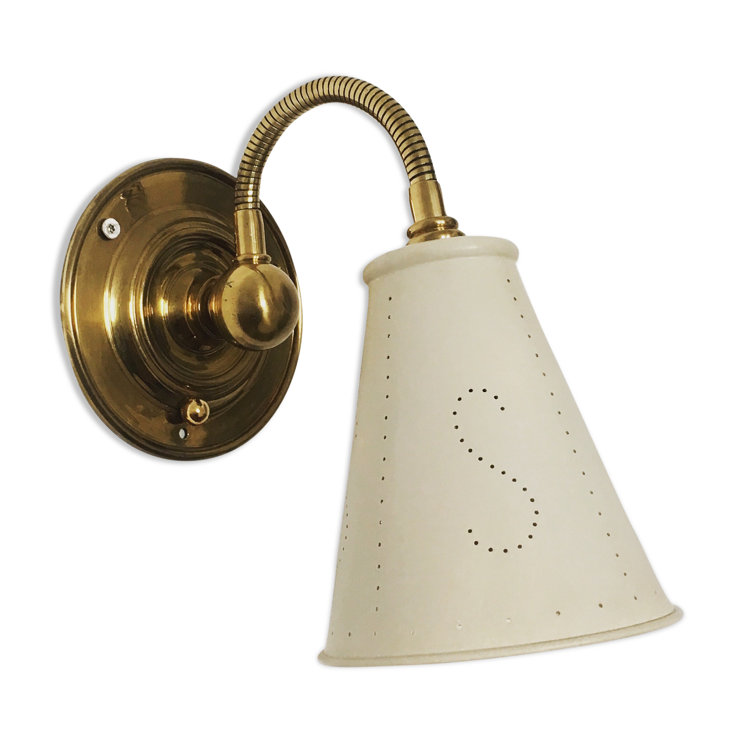 Magnificent adjustable italian Mid Century Modern brass wall sconce