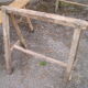 Rustic tray table with 2 trestles and 2 benches