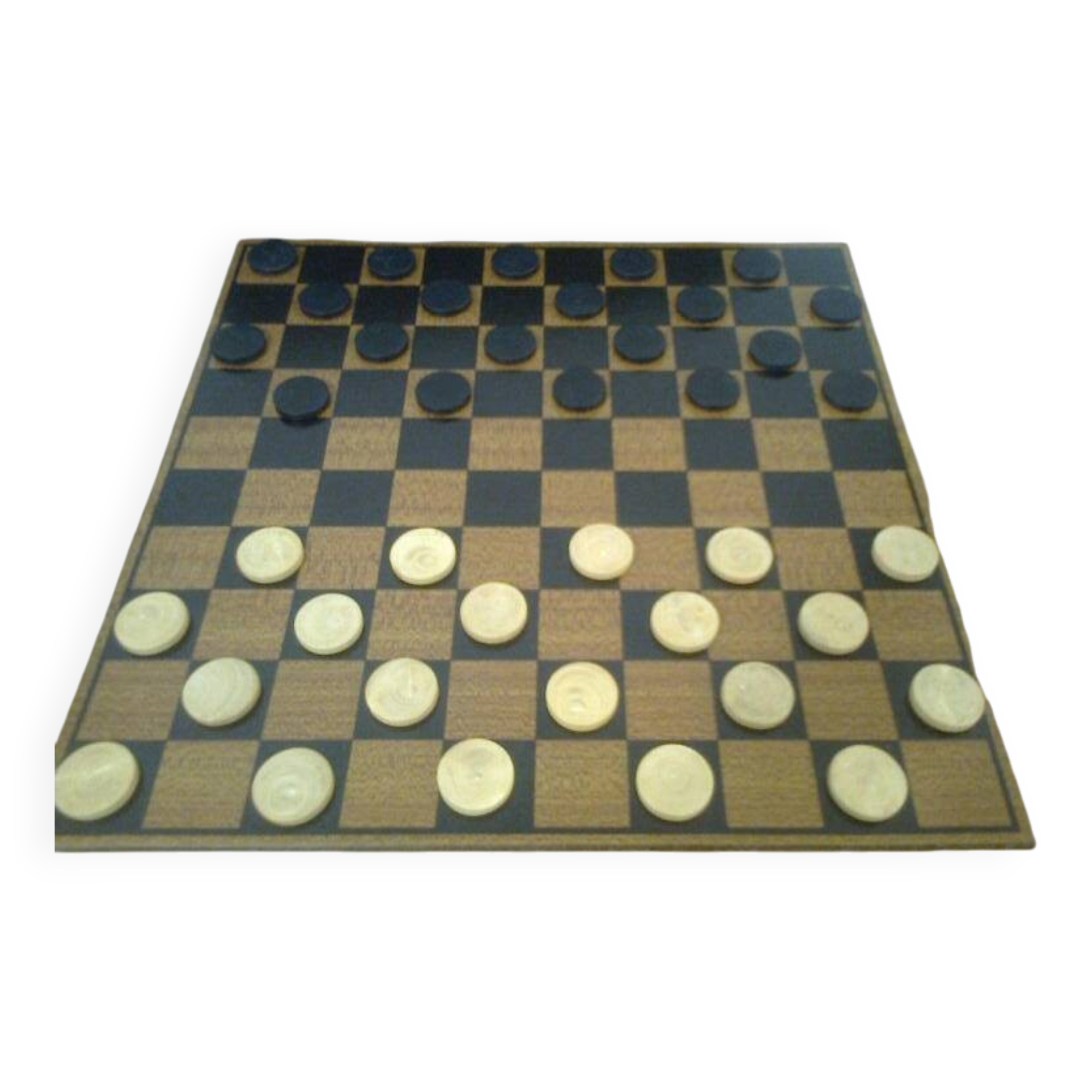 jeu de dames vintage (damier et pions) dans son coffret, marque Rachez