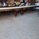 Old walnut carpenter's table, extendable for 18 people.