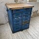 Meuble établi rangement militaire industriel bleu