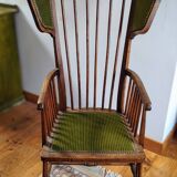 Spindle back arm chair with wings Arts and crafts style 1900s