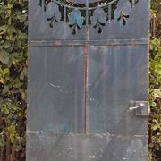 Solid gate, garden iron, H227x110cm, old, exterior door