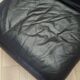 Black leather pouffe/armchair, Italian design, 1960s, production: Italy
