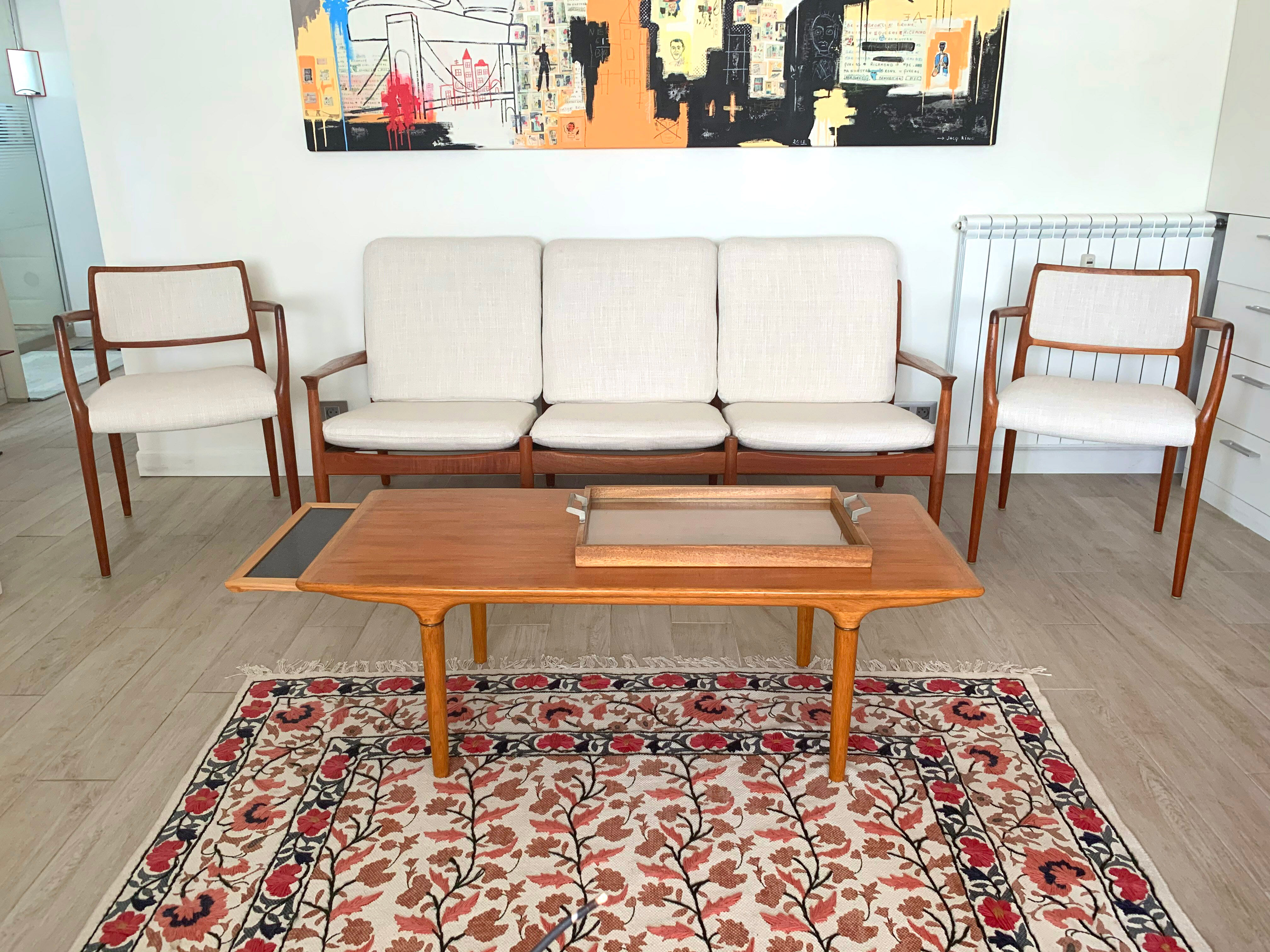 Armchairs model 65 mid century in teak by N.O.Moller for J.L.Mollers