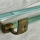 Art deco towel rack brass and glass