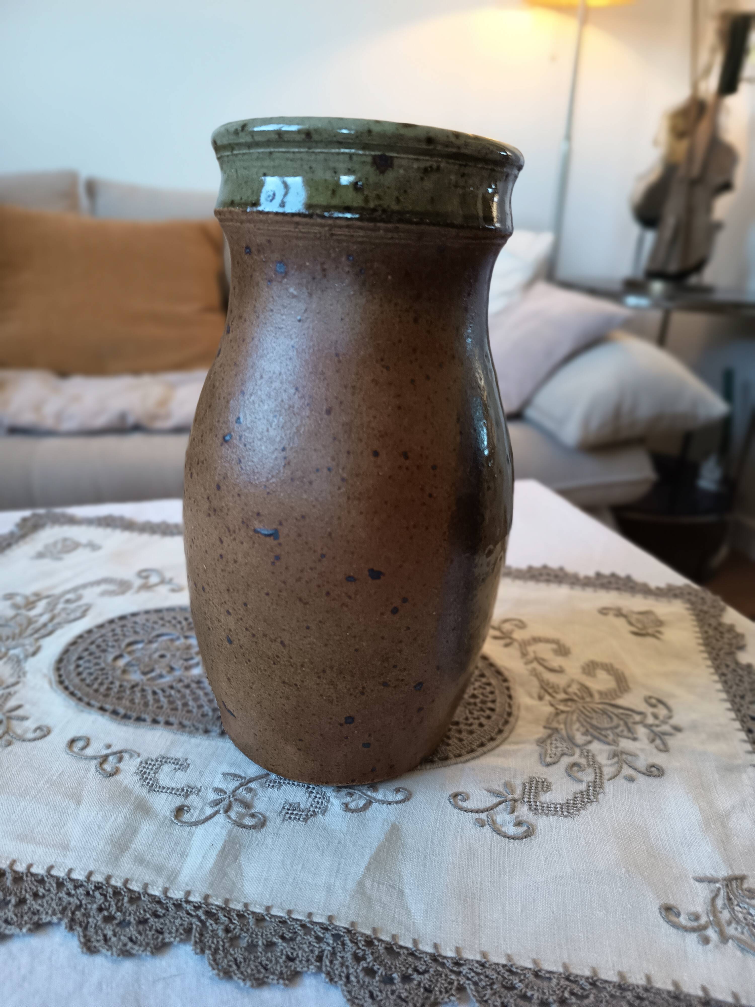 Pyrite stoneware vase, signed Jacques Vilain, La Borne, 1960s-70s.