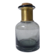 Smoked glass apothecary bottle with brass band