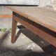 Raw wood farm table coffee table