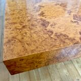 Coffee table in elm magnifying glass Rochebobois vintage