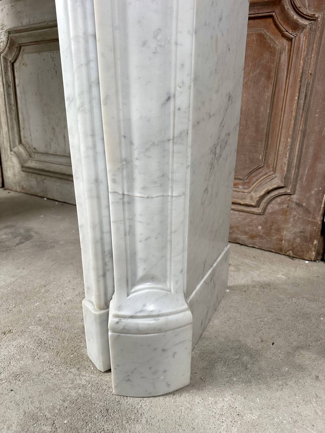 Louis XV style fireplace in white marble