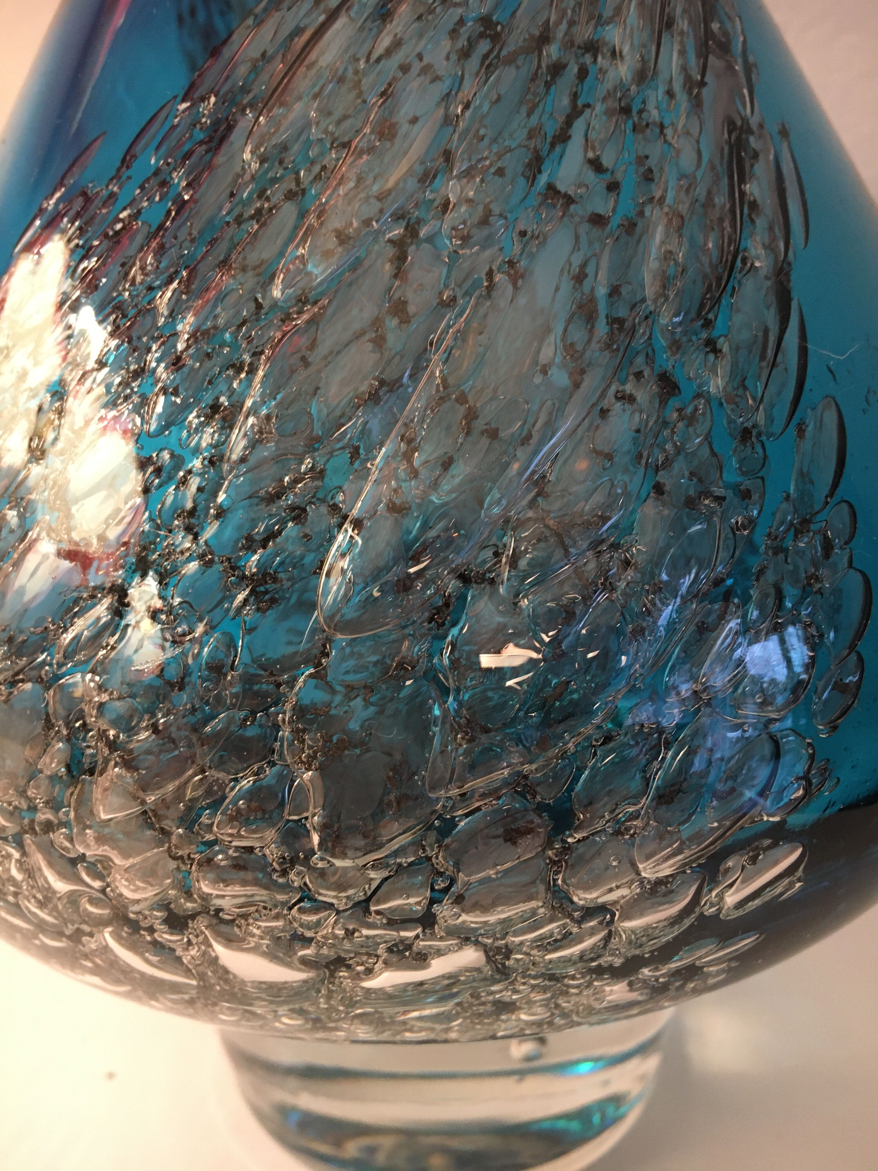 Murano glass vase with bubble inclusions-1960's