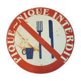 Vintage forbidden picnic plate