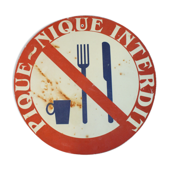 Vintage forbidden picnic plate