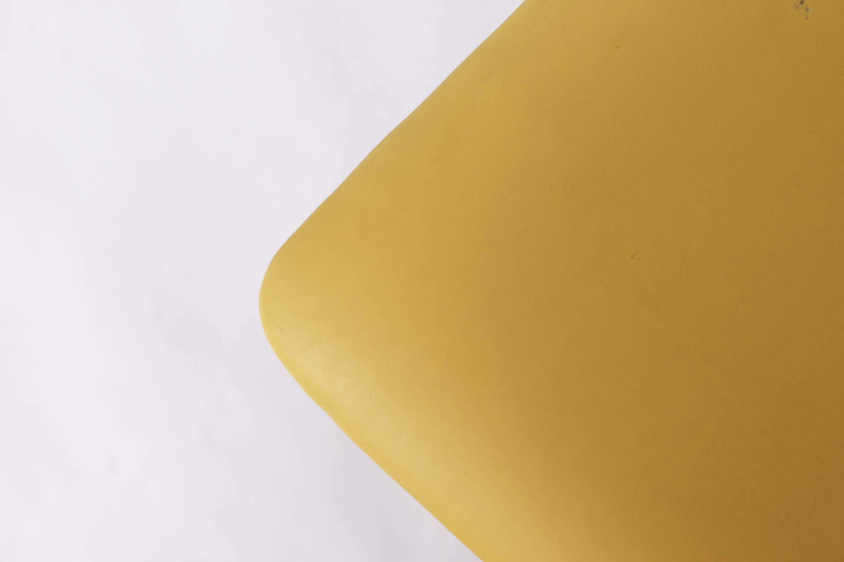 Vintage Beechwood Chair with Yellow Faux Leather Seat – 1960s/1970s Germany