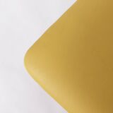 Vintage Beechwood Chair with Yellow Faux Leather Seat – 1960s/1970s Germany