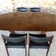 Expandable Scandinavian rosewood dining table by CJ Rosengaarden, circa 60's