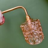 Vintage amber glass globe wall light