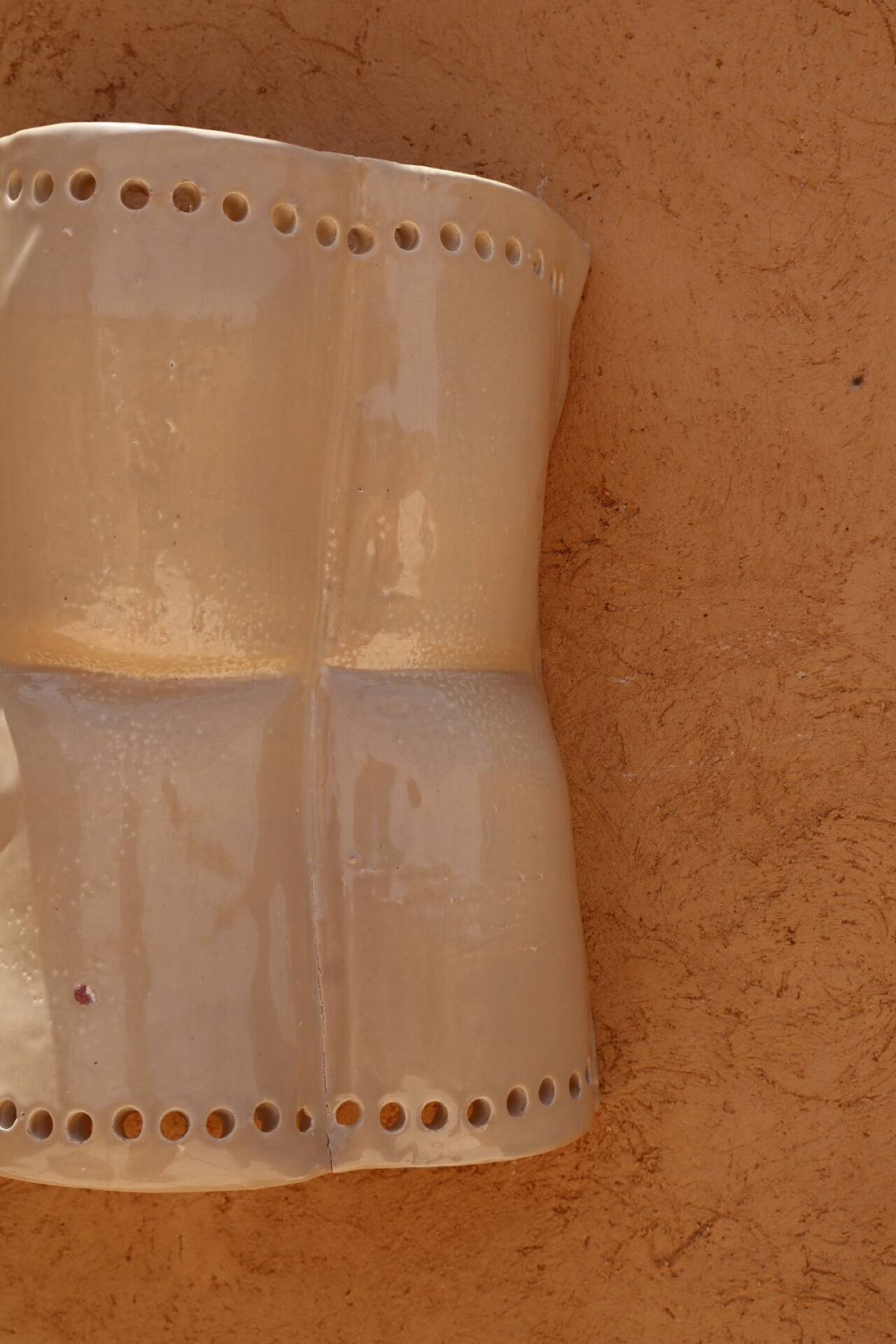 Sculptural ceramic wall light