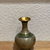 Antique vase with cloisonné enamel in brass